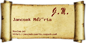 Jancsek Márta névjegykártya