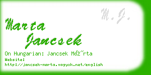 marta jancsek business card